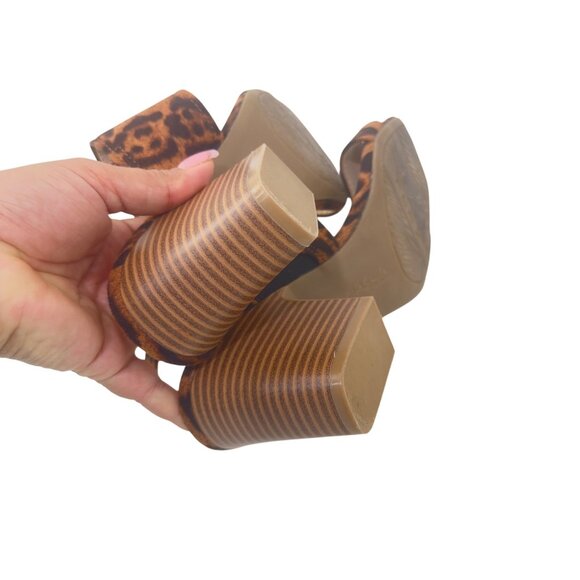 LifeStride TEDDI Women SZ 7W Leopard Print Open-Toe Block Heel Sandal Faux Suede - Picture 10 of 14